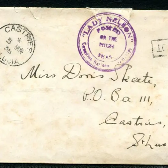 St Vincent 1938 env addressed to St Lucia with 1½d ...