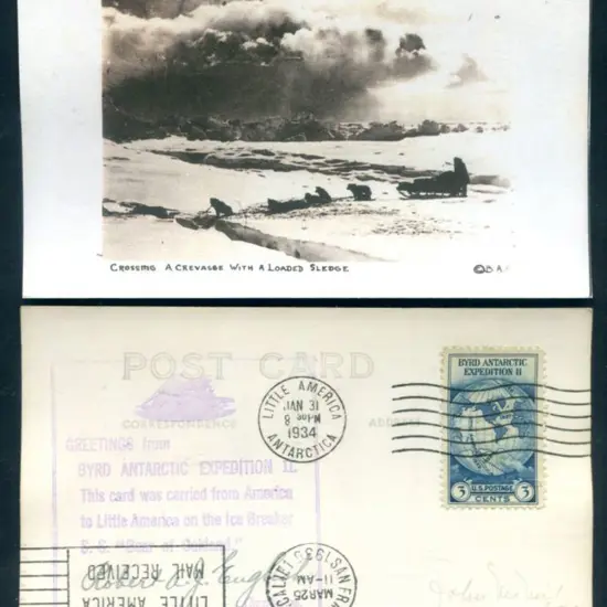 USA 1934 Byrd Antarctic Expedition "Crossing a ...