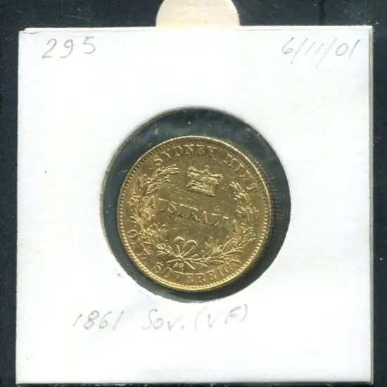 1861 "Sydney Mint" Sovereign. VF