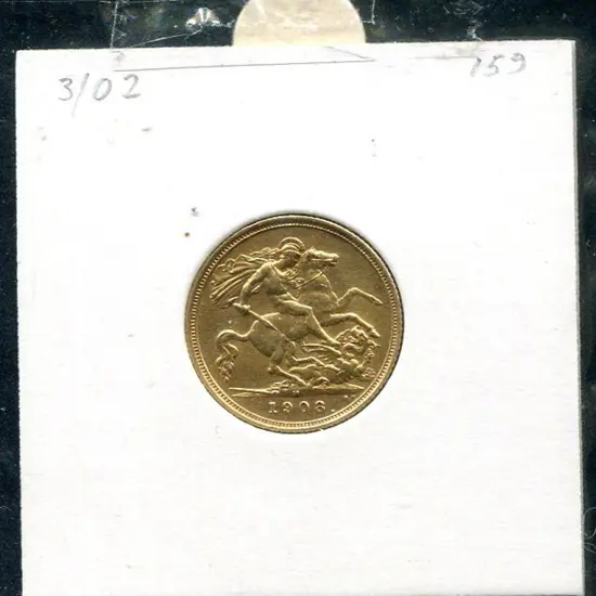 1908 Half Sovereign. VF-EF