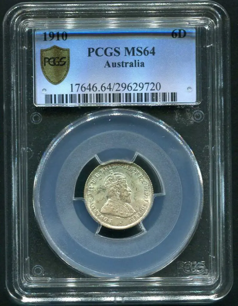 1910 Sixpence. PCGS slabbed MS64 Image 1++