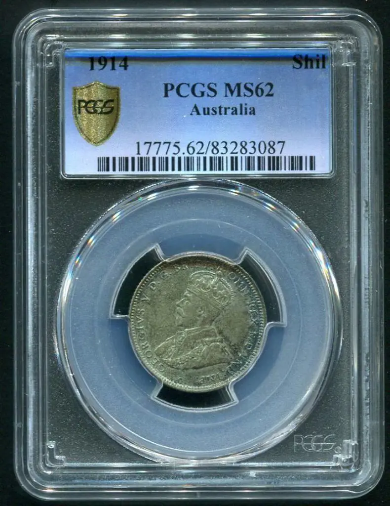 1914 Shilling. PCGS slabbed MS62 Image 1++