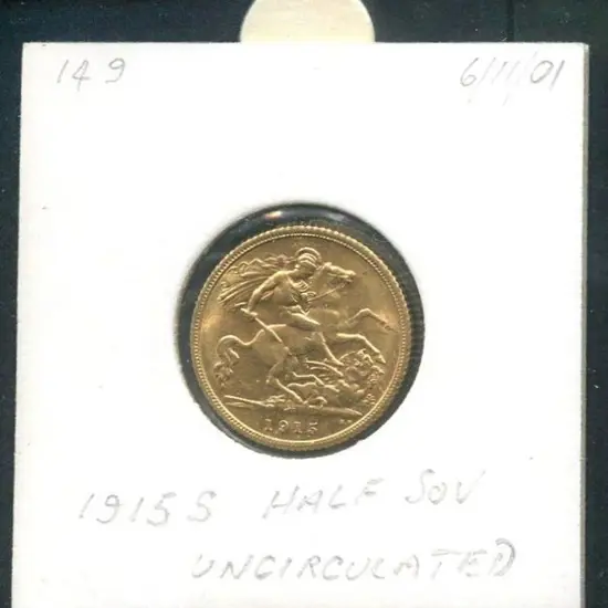 1915 (S) Half Sovereign. Unc