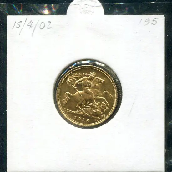 1916 (S) Half Sovereign. aUnc