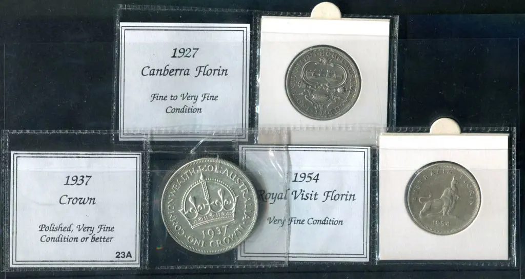 1927 Canberra Florin & 1954 Royal Visit Florin ... Image 1++