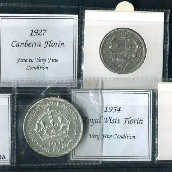 1927 Canberra Florin & 1954 Royal Visit Florin ...