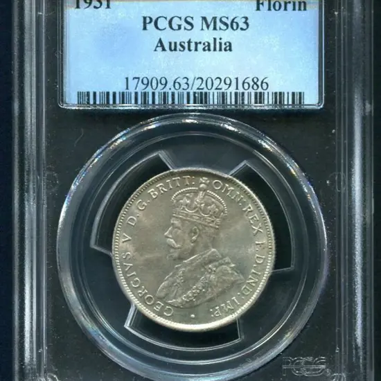 1931 Florin. PCGS slabbed MS63