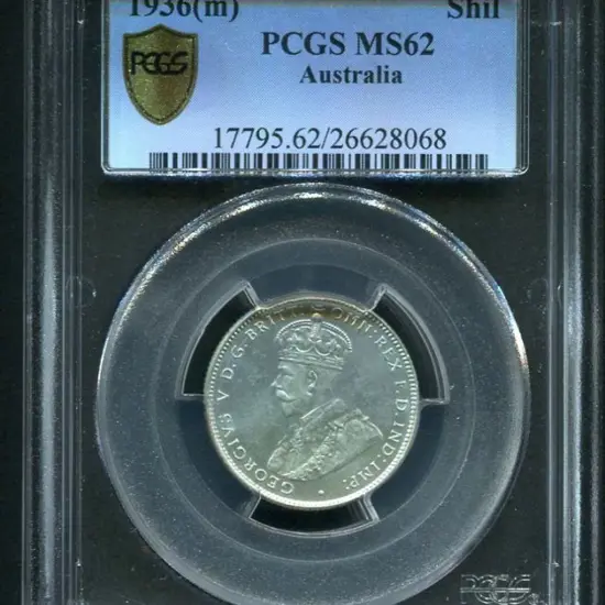 1936 (M) Shilling. PCGS slabbed MS62