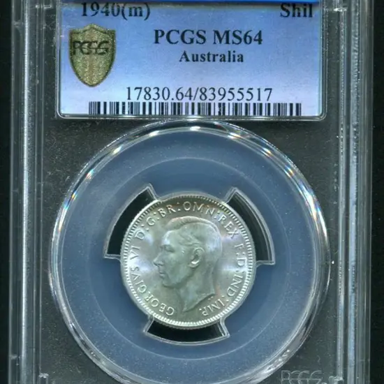 1940 (M) Shilling. PCGS slabbed MS64