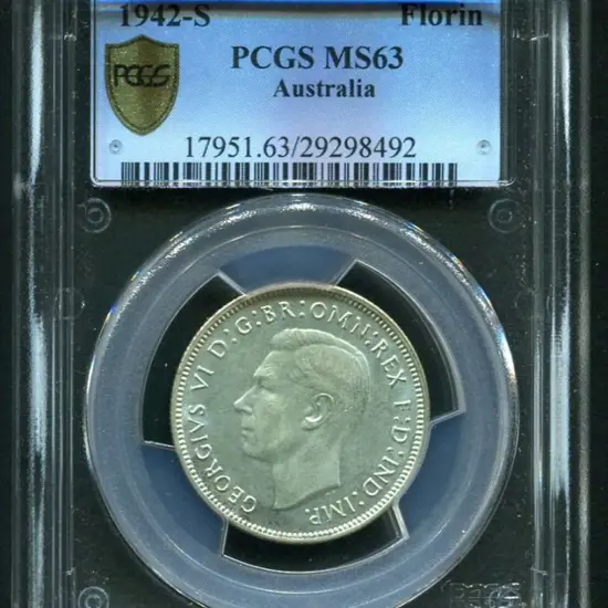 1942 (S) Florin. PCGS slabbed MS63
