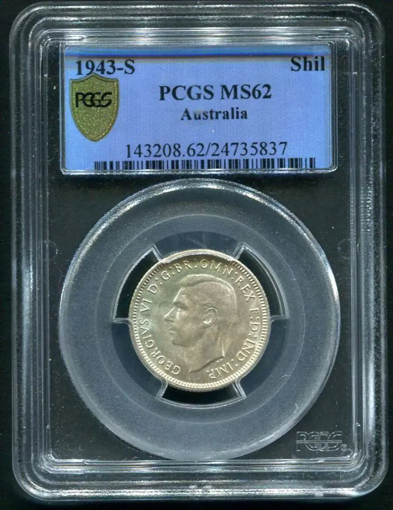 1943 (S) Shilling. PCGS slabbed MS62 Image 1++