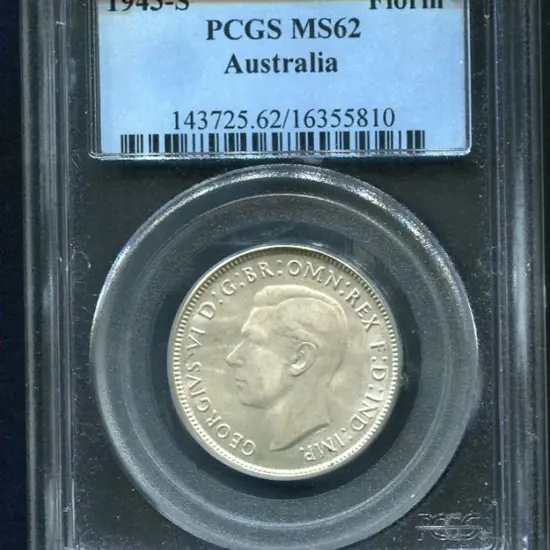 1943 (S) Florin. PCGS slabbed MS62
