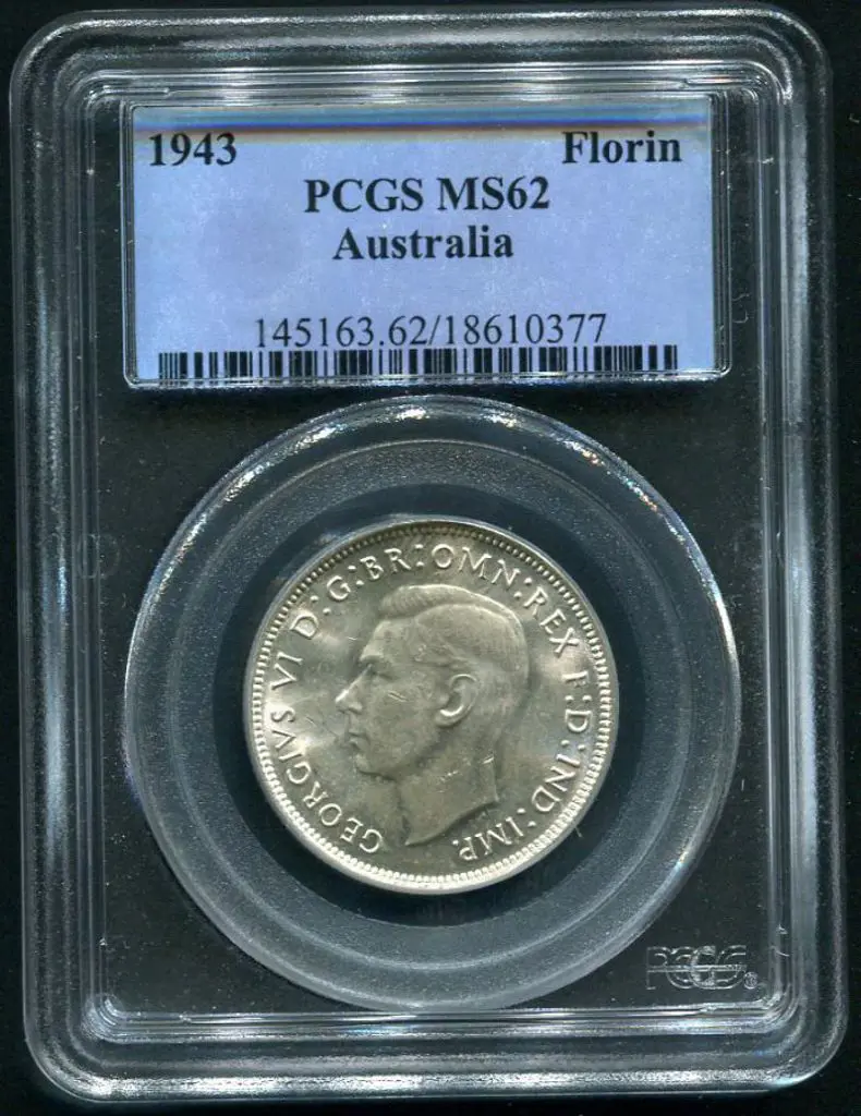 1943 Florin. PCGS slabbed MS62 Image 1++