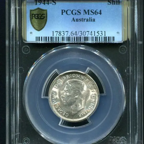 1944 (S) Shilling. PCGS slabbed MS64