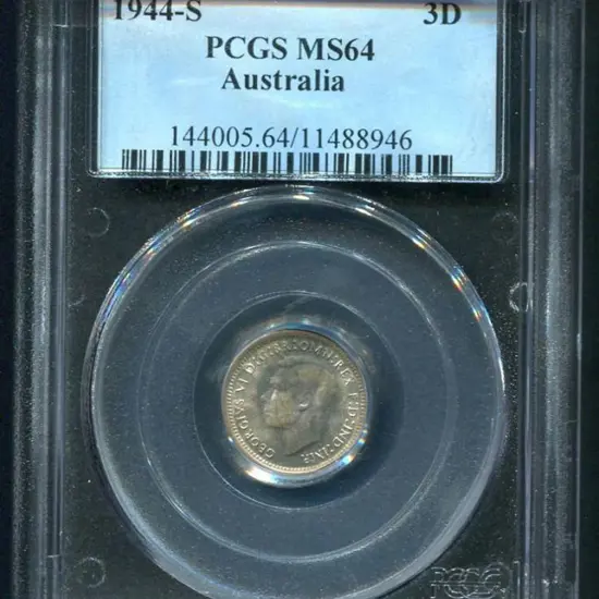 1944 (S) Threepence. PCGS slabbed MS64