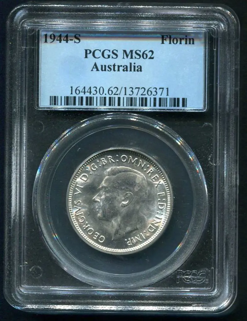 1944 (S) Florin. PCGS slabbed MS62 Image 1++