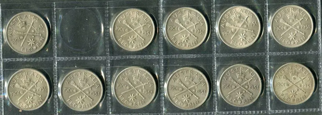 1951 Florins x 11. vF (11) Image 1++
