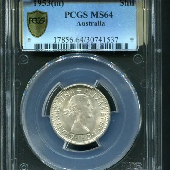 1953 (M) Shilling. PCGS slabbed MS64
