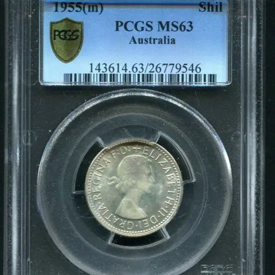 1955 (M) Shilling. PCGS slabbed MS63