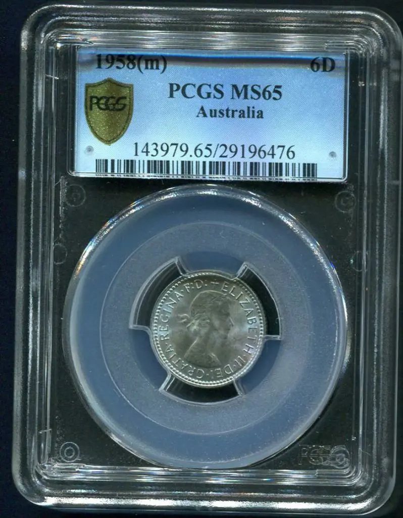 1958 (M) Sixpence. PCGS slabbed MS65 Image 1++
