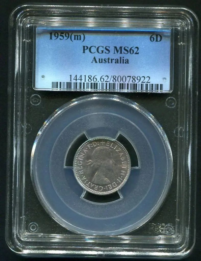 1959 (M) Sixpence. PCGS slabbed MS62 Image 1++