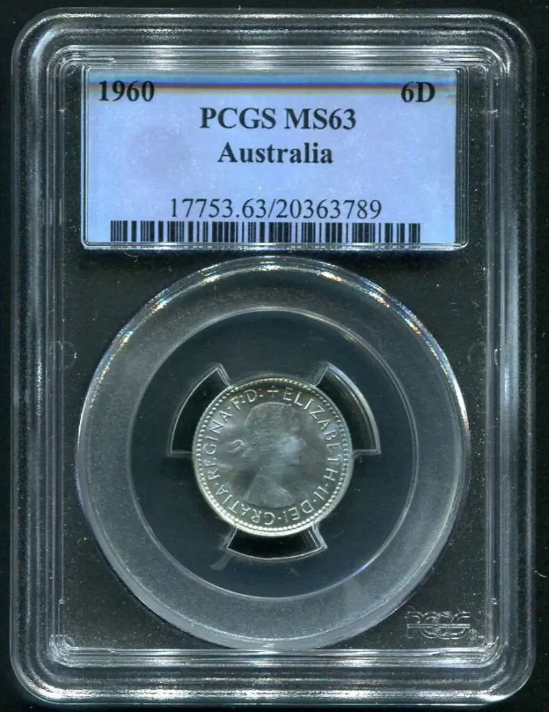 1960 Sixpence. PCGS slabbed MS63 Image 1++