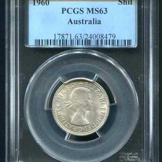 1960 Shilling. PCGS slabbed MS63