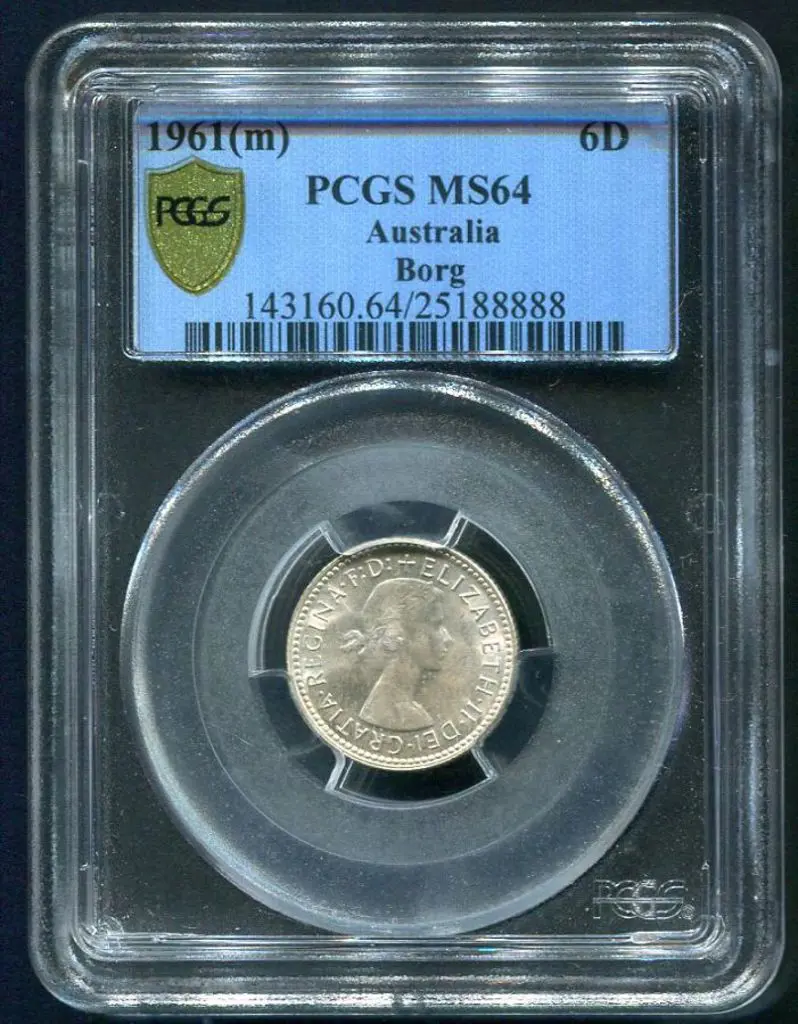 1961 (M) Sixpence. PCGS slabbed MS64 Image 1++