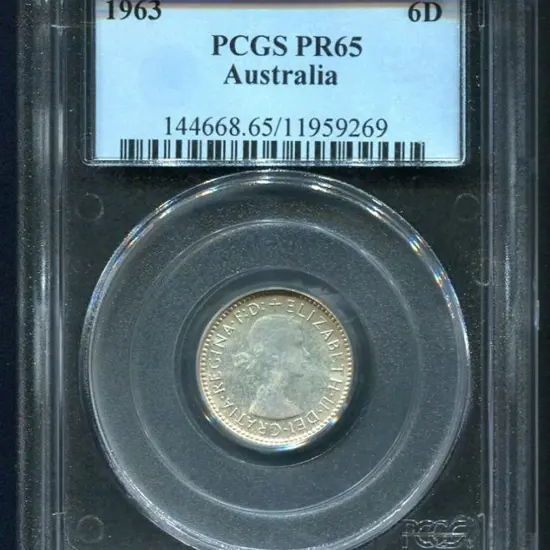 1963 Sixpence Proof. PCGS slabbed PR65