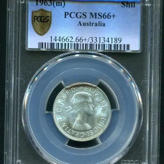 1963 (M) Shilling. PCGS slabbed MS66+