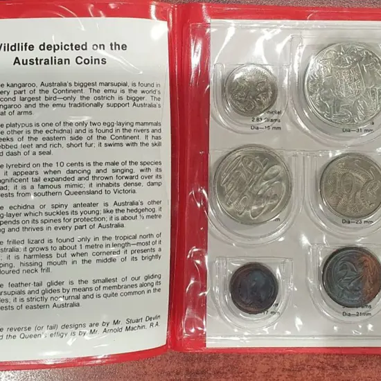 1966 1c to 50c (round silver) in "Australian First ...