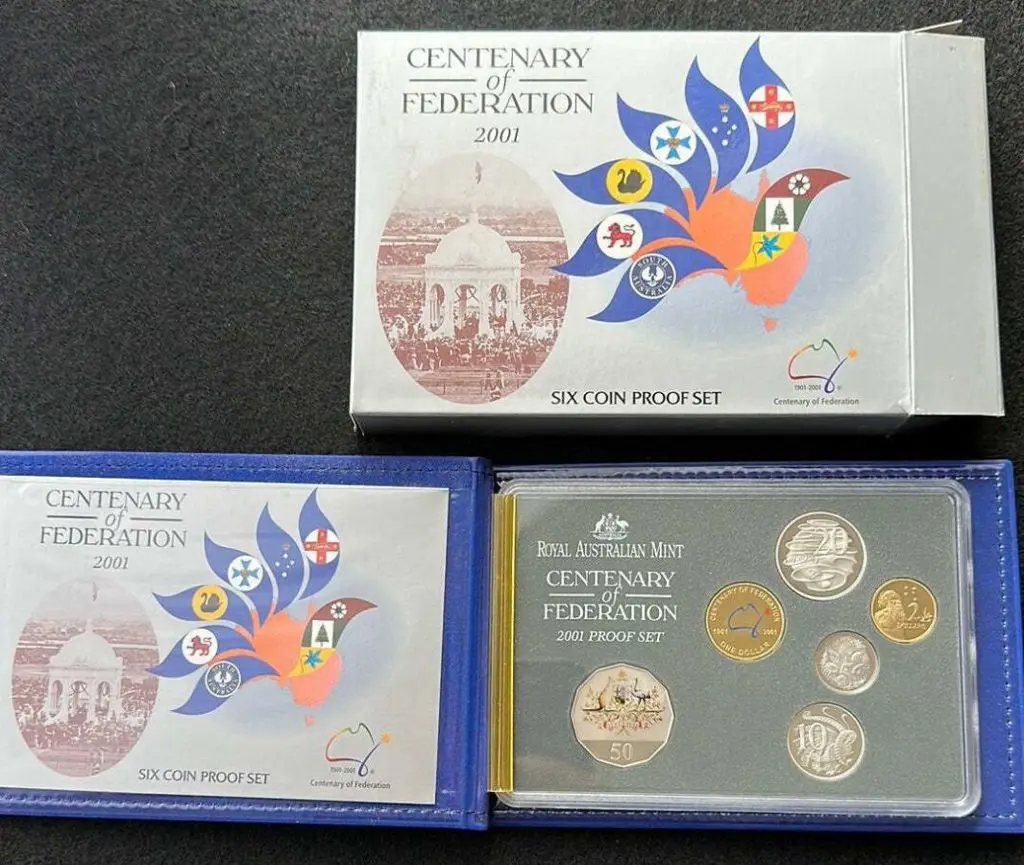 2000 Millenium & 2001 Federation Cent 6 coin Proof ... Image 1++