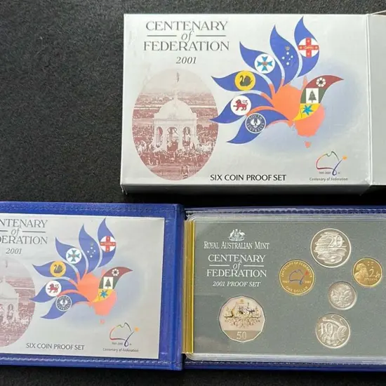 2000 Millenium & 2001 Federation Cent 6 coin Proof ...