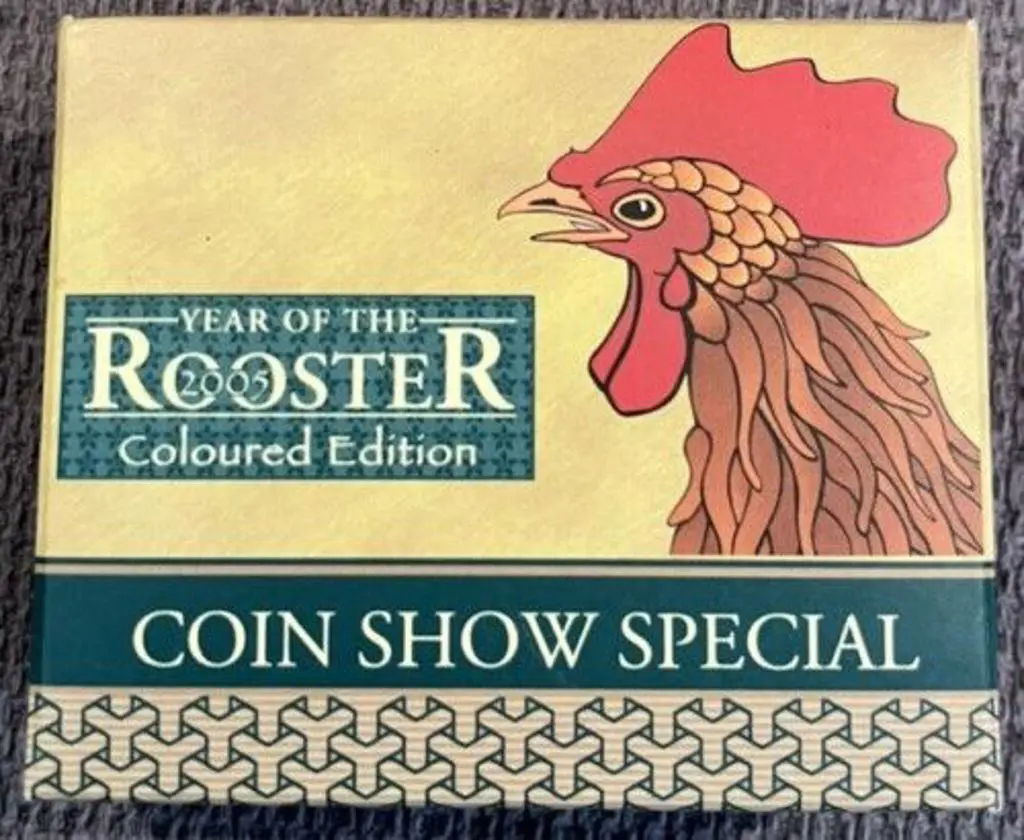 2005 $5 Year of the Rooster 1/20 gold coloured & ... Image 1++