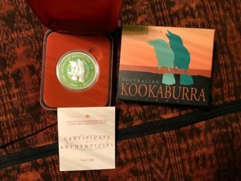 2005 50c & $1 kookaburra ½oz & 1oz silver proofs, ... Image 1++