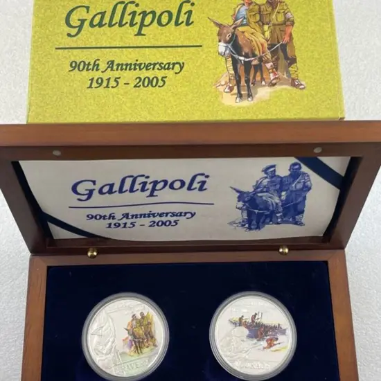 2005 Gallipoli 90th Anniv $1 "Bravery" & $1 ...