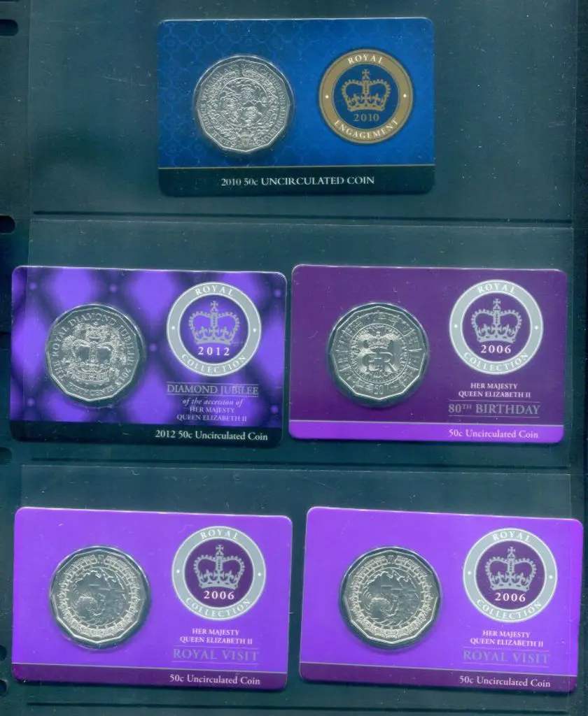 2006 50c QEII B'day & 2006 50c Royal Visit (2) ... Image 1++