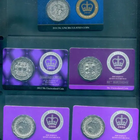 2006 50c QEII B'day & 2006 50c Royal Visit (2) ...