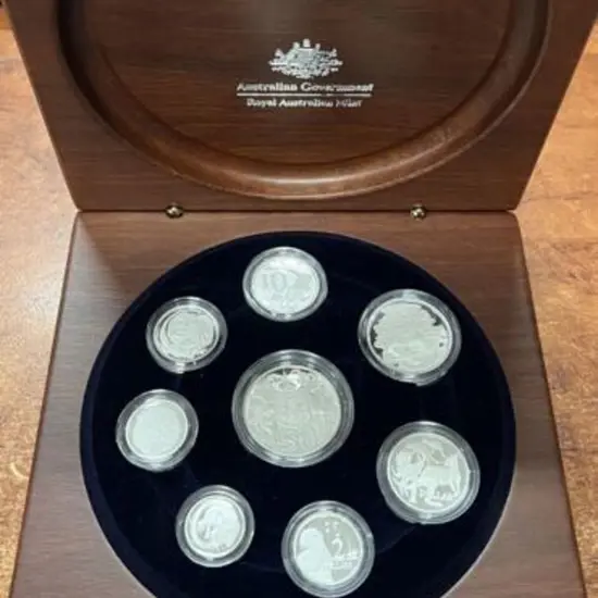 2006 Fine Silver Proof set in RAM wood pres box. ...