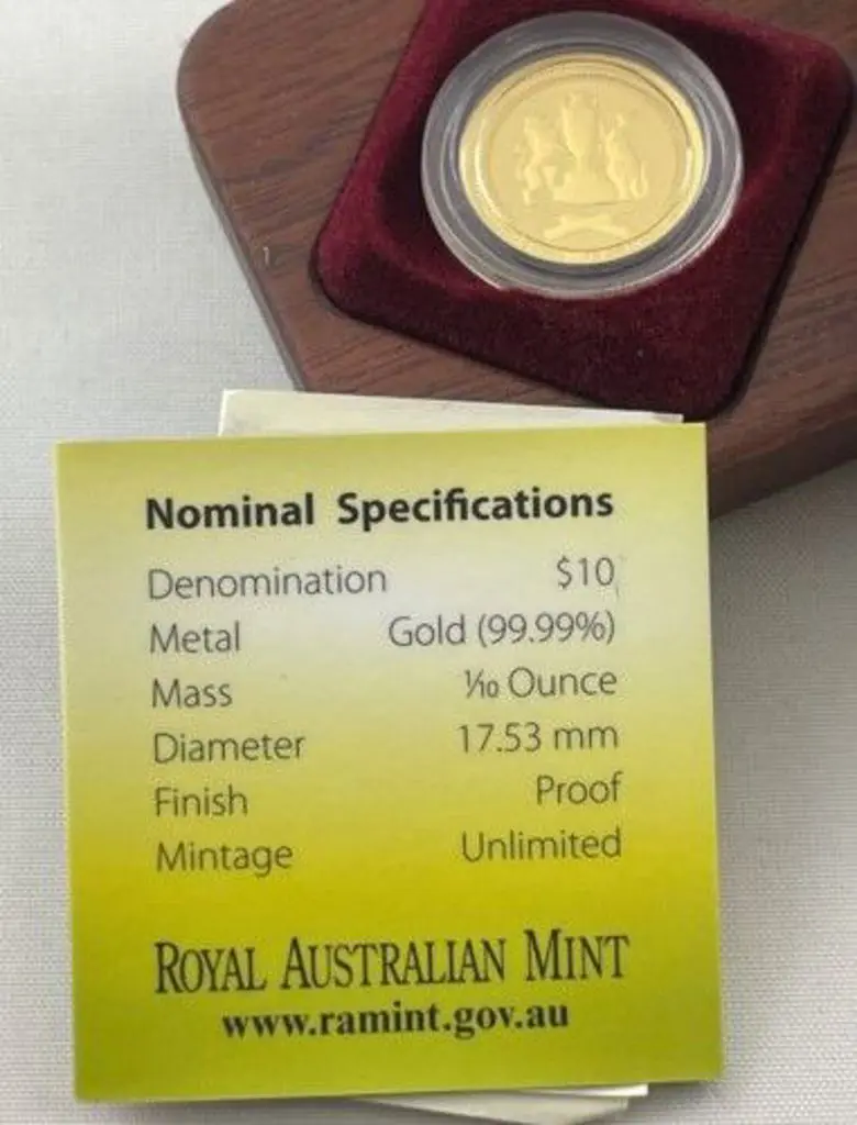 2007 $10 The Ashes Cricket 1/10oz Gold Proof Coin ... Image 1++