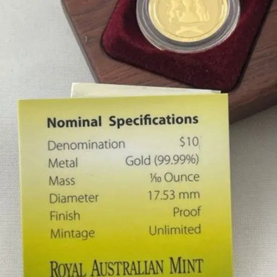 2007 $10 The Ashes Cricket 1/10oz Gold Proof Coin ...