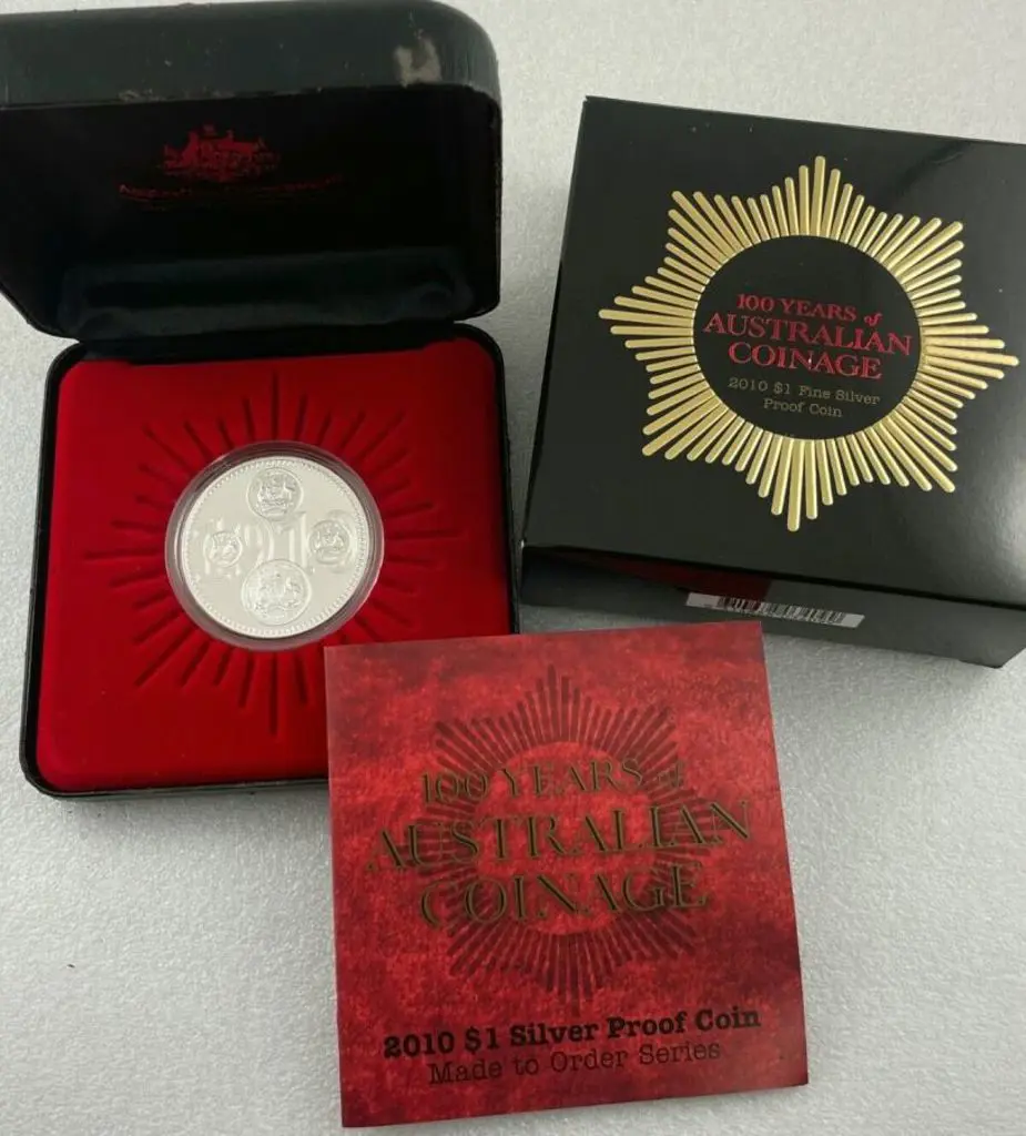 2010 $1 "100 Years of Australian Coinage" silver ... Image 1++