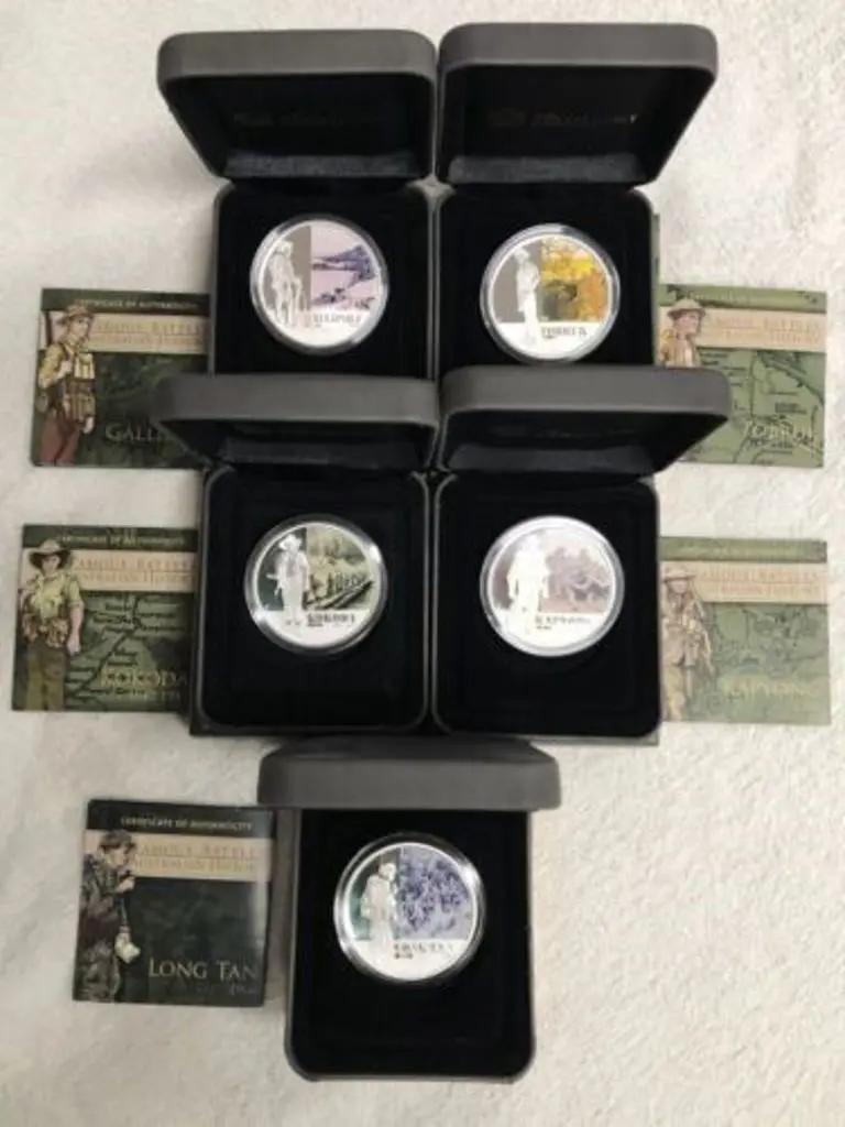 2012 $1 "Famous Battles" set of 5 silver 1oz coins ... Image 1++
