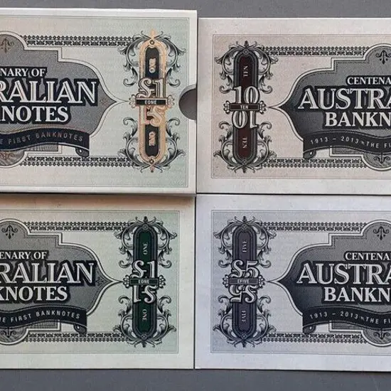 2013 Aust banknotes Centenary 3 coin set in RAM ...