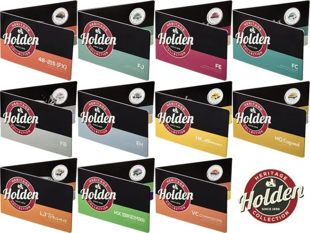 2016 50c Holden Heritage coloured coin collection ... Image 1++