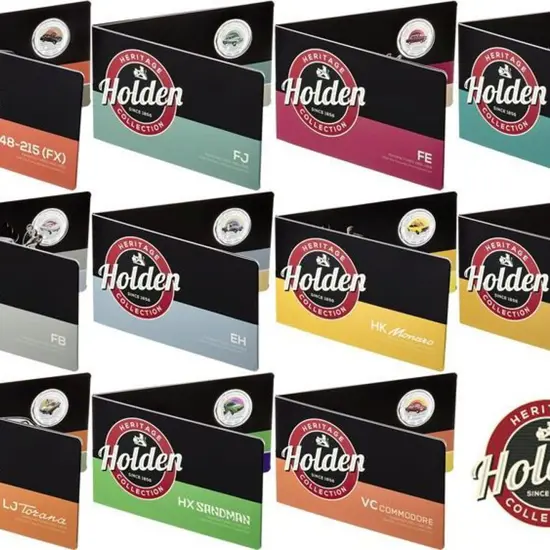 2016 50c Holden Heritage coloured coin collection. ...