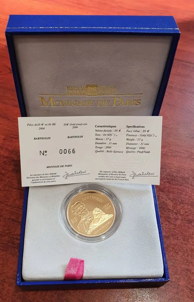 France 2005 20€ Bartholdi 17g gold proof in ... Image 1++