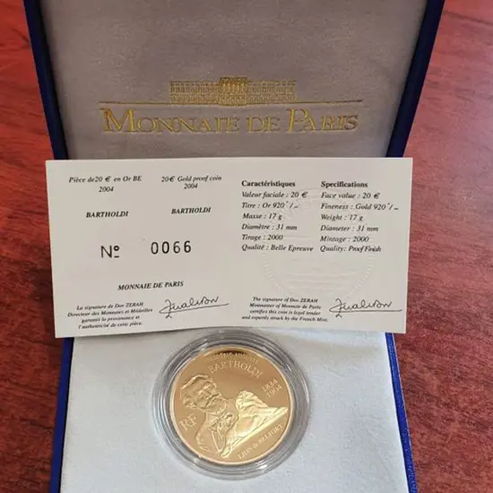 France 2005 20€ Bartholdi 17g gold proof in ...