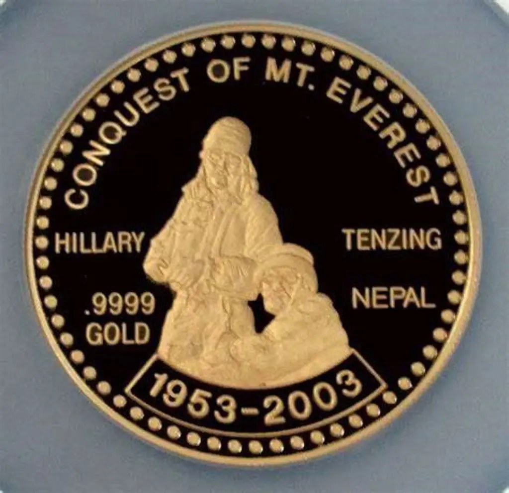 Nepal 2003 Conquest of Mt Everest Anniv ¼oz gold ... Image 1++