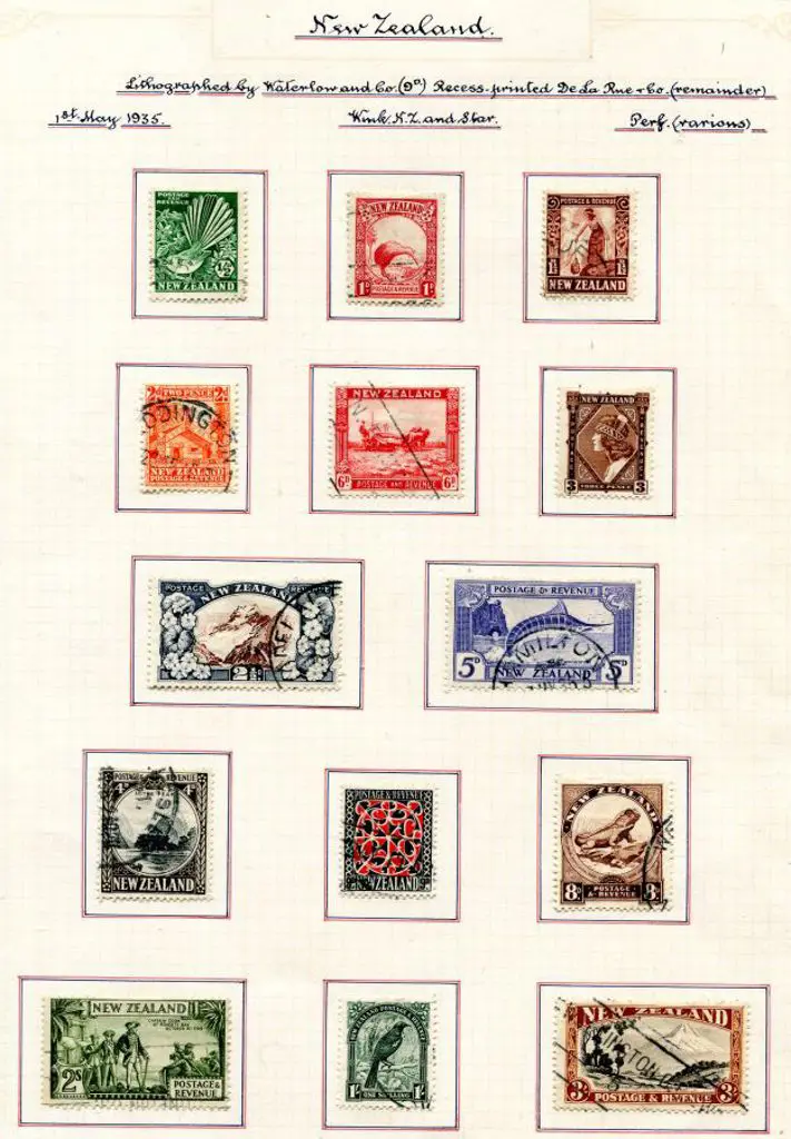 New Zealand 1935 & 1936/38 defin sets on leaves ... Image 1++